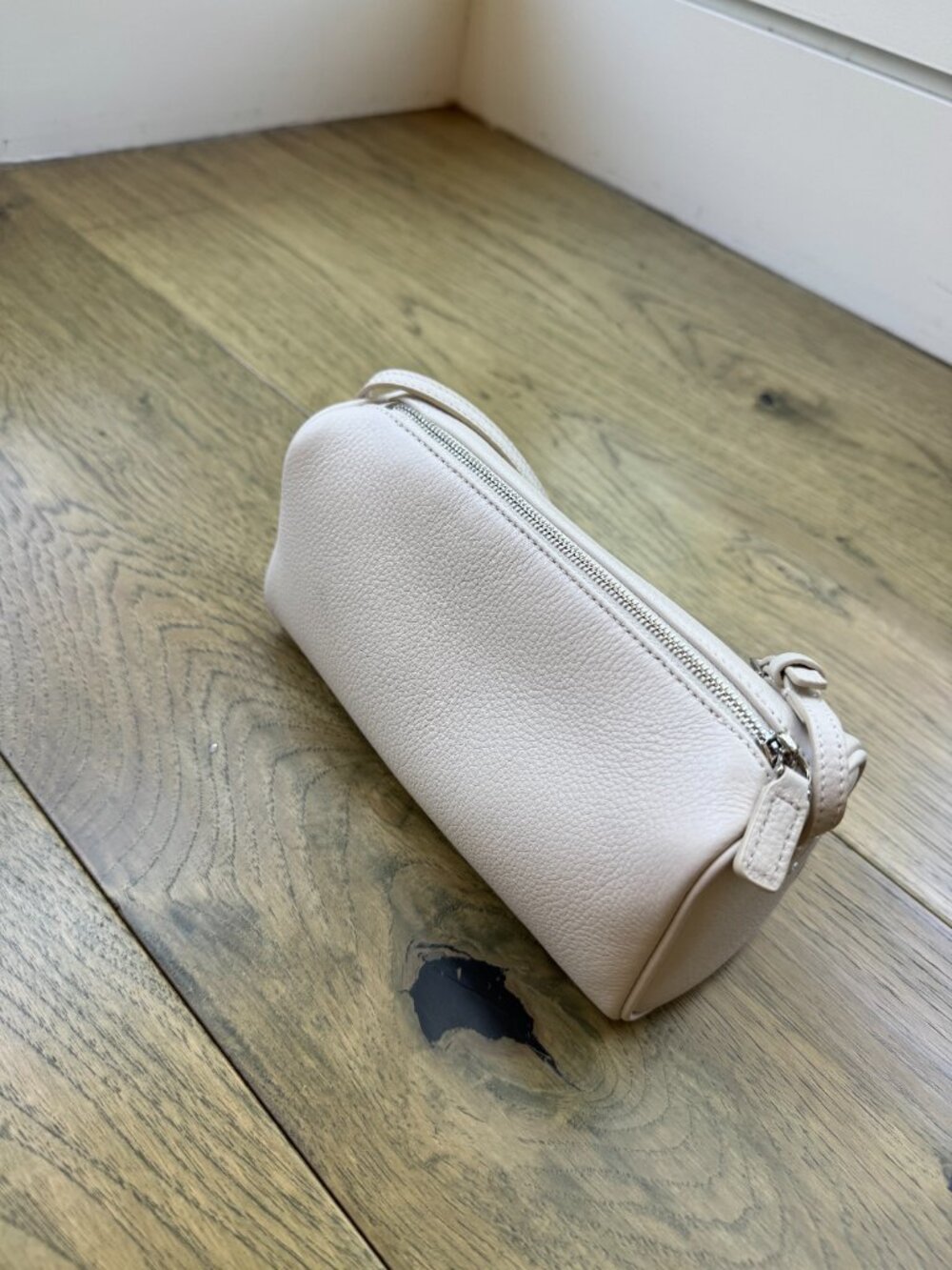White genuine leather pencil bag - Picture 3 of 6